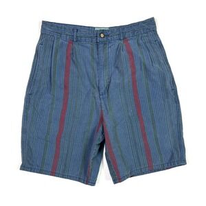 Baxter Brand Shorts Men's 30 Natural Clothing Striped Blue Cotton Summer